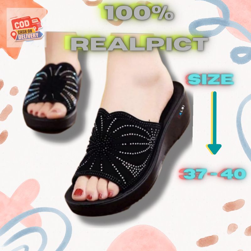 SK 02 Sandal - Sendal Wedges Wadges Wegdes Wages Wejes Weges Tinggi Pesta Kondangan Wisuda Fashion W