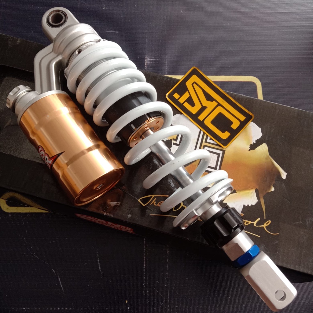 Shockbreaker / Shock Absorber Belakang Matic Tabung Atas Answer 008 2 Stelan Putih 325mm