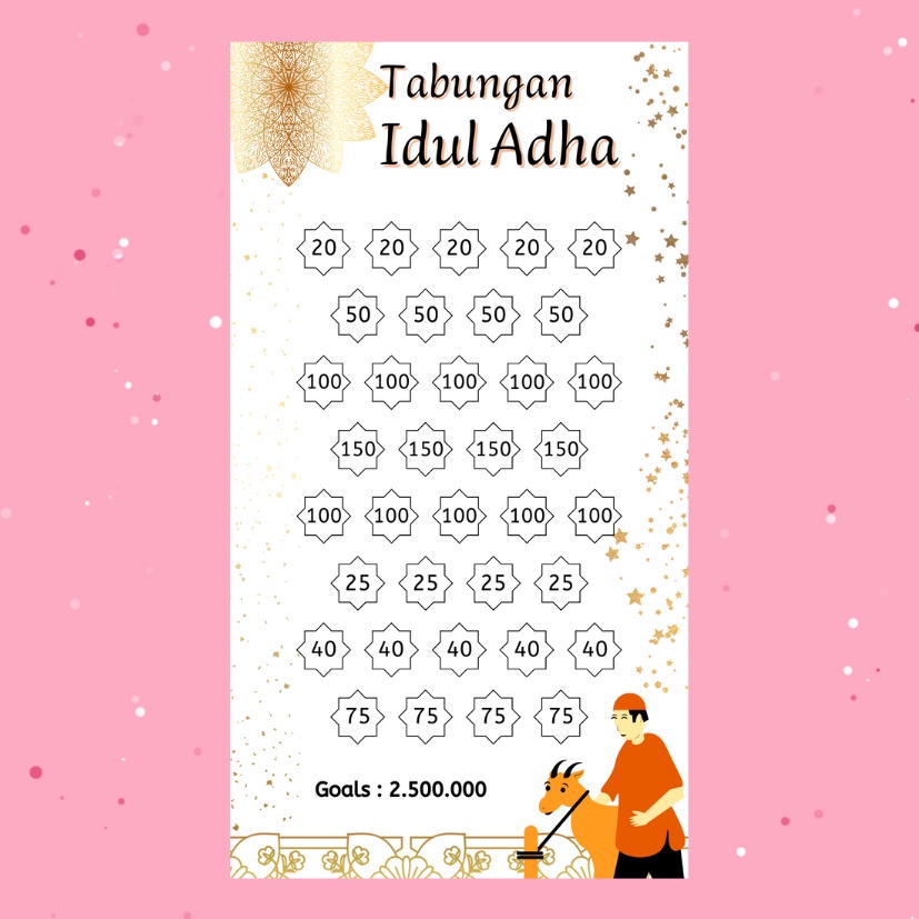

Tabungan Hewan Qurban / Binder Tabungan Idul Adha A6 / Saving Challenge / Tantangan Menabung / Binder A6