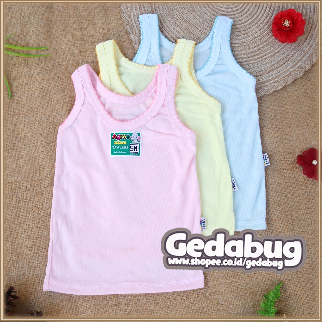 6 Pcs - Singlet Anak Agee Kids SF-040 Polos | Singlet anak polos warna | Gedabug