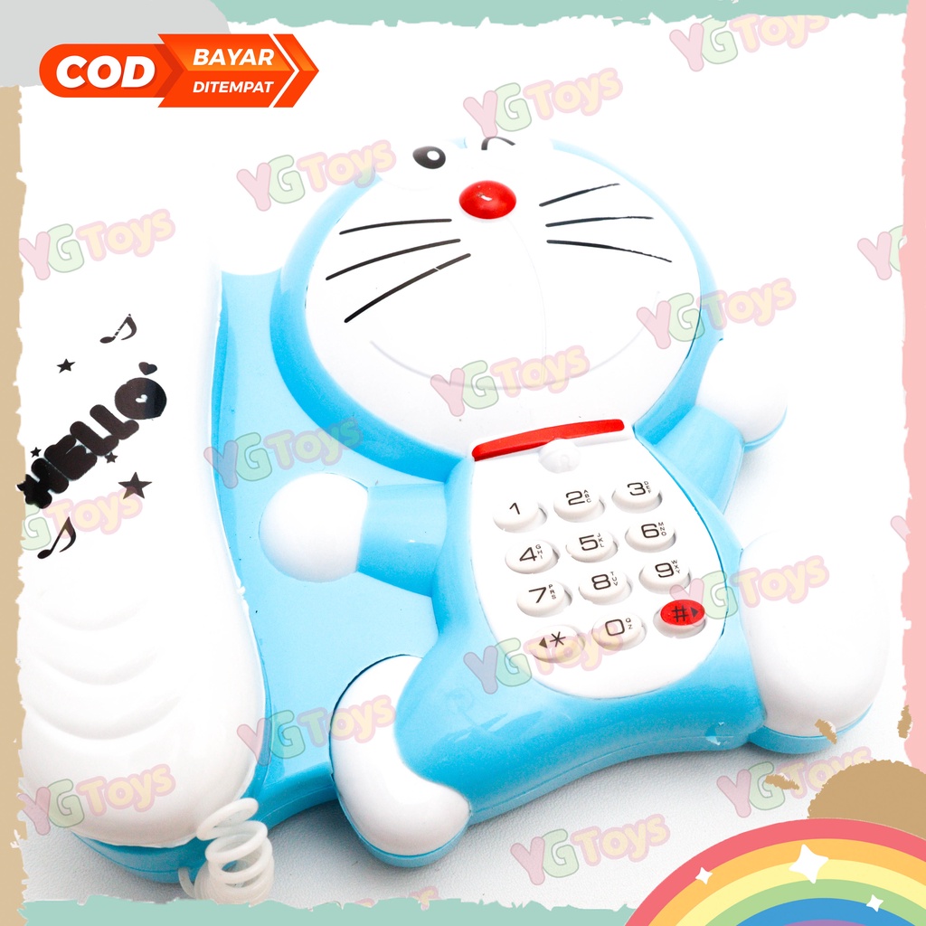 YGtoys Mainan Telepon Anak Perempuan Cewek Karakter Doraemon Mainan Musik Music Phone