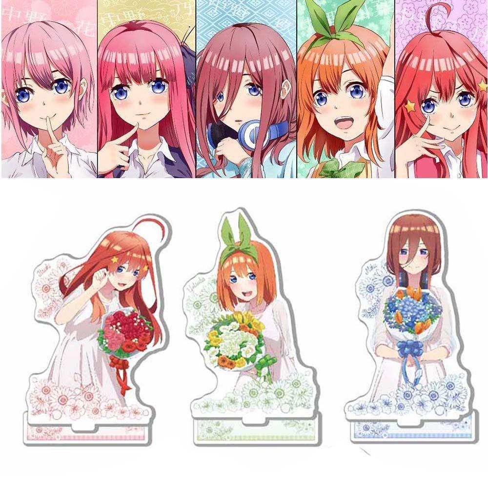 Lanfy Anime The Quintessential Quintuplets Fashion Fans Hadiah Meja Gadis Dekorasi Mainan Koleksi Model Desktop Standing Kartu Nakano Ichika Figure Model Mainan Akrilik Stand Figure