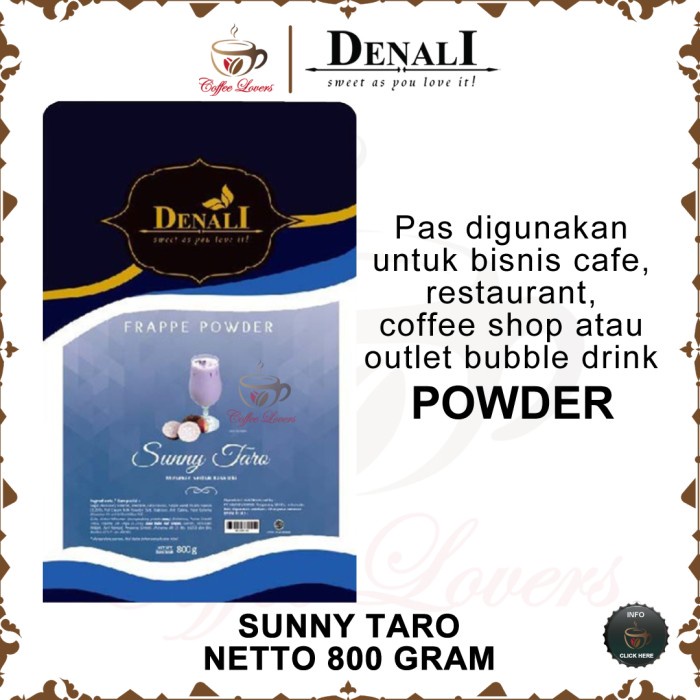 

DENALI FRAPPE POWDER SUNNY TARO POWDER MINUMAN BUBUK RASA TARO GRATIS ONGKIR