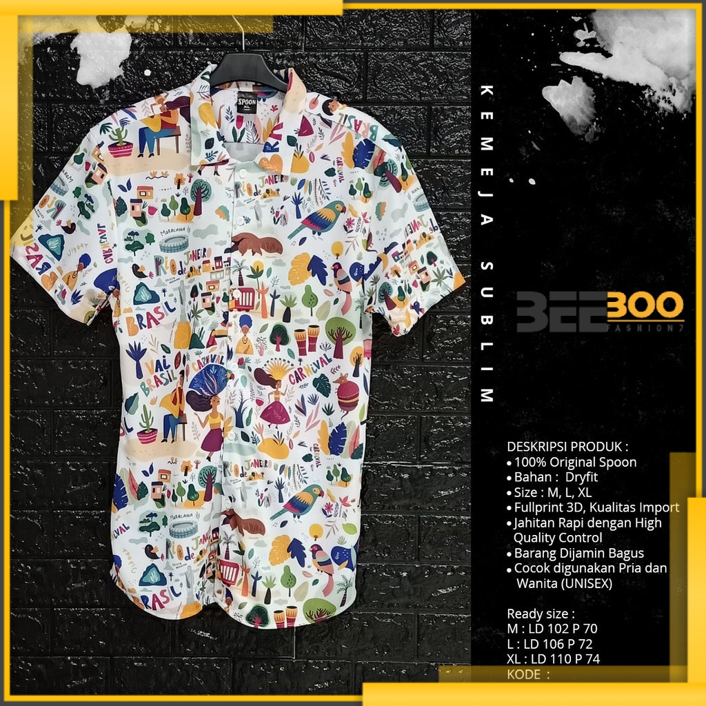 [BEEBOO] KEMEJA PRINTING 3D SUBLIM PRIA/WANITA ANIMATION