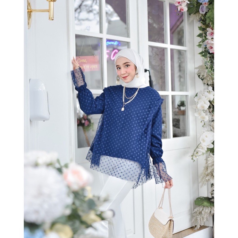 Atasan Wanita Buat Lamaran Blouse Kondangan Outfit Cewek Terbaru Murah Motif Tile Lucu
