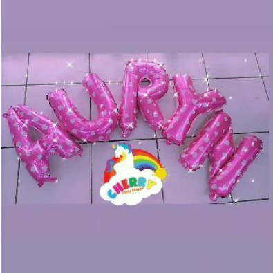 cherrybalon Balon Huruf Warna Pink