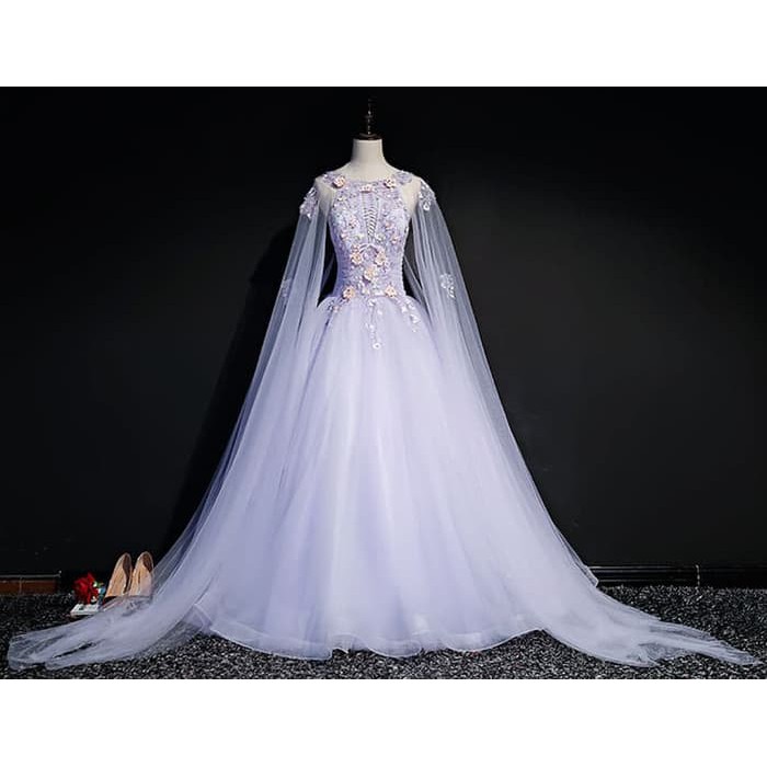 Gaun Pengantin 0091218 Ungu Sayap Wedding Gown