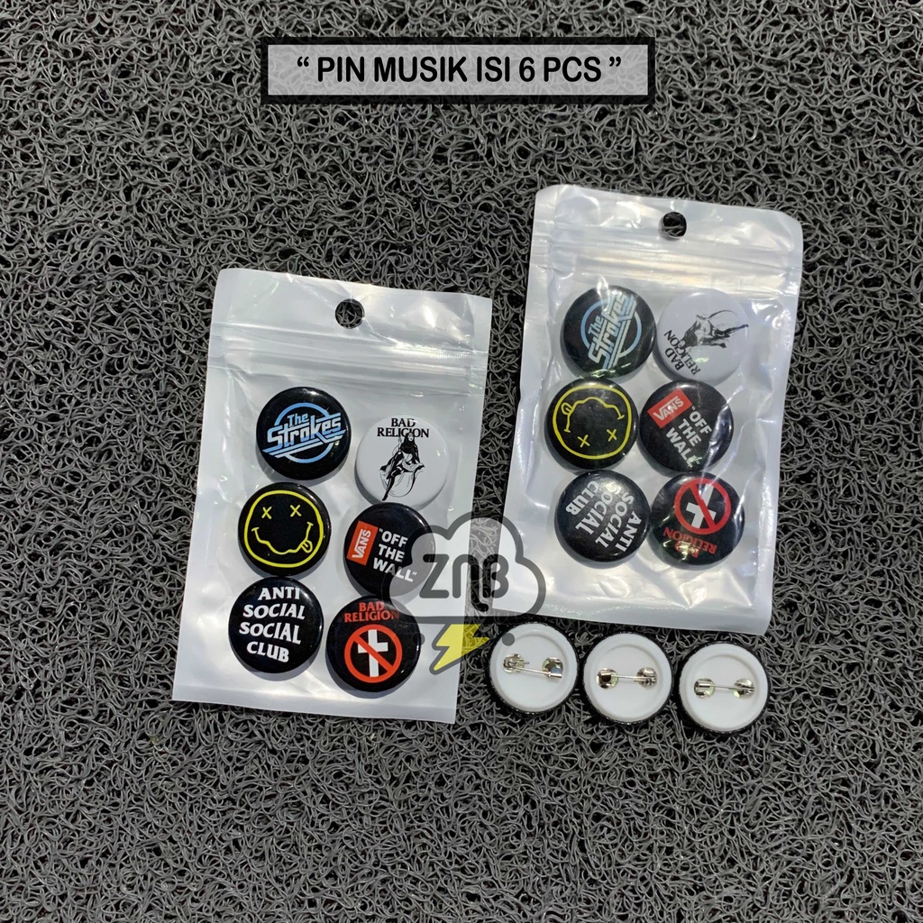 BROS MUSIK PIN BAND BROS NIRVANA PIN BUTTON BEST QUALITY DAN TERMURAH ISI 6 PCS