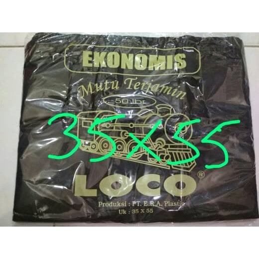 Kantong Plastik Kresek Loco Hitam Tipis Ekonomis 35 x 55