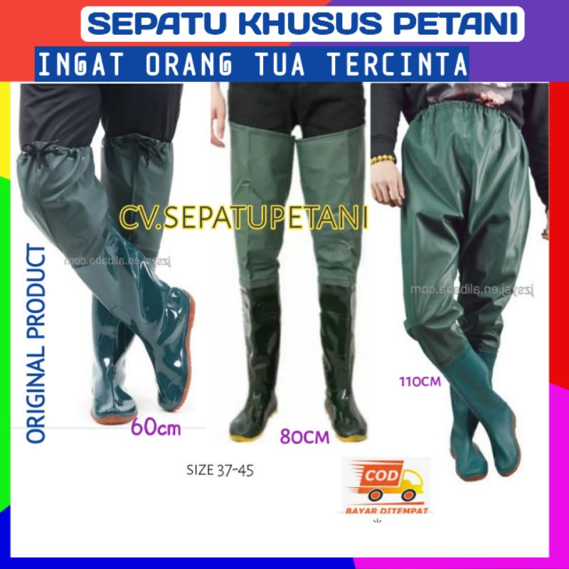 Boot Boots But Pria Wanita Dewasa Karet Sawah Petani Taman Nelayan Ladang Rawa Mancing Lumpur Pasar Cuci Motor Anti Air Banjir Keong 60 Cm Bukan AP Lentur Panjang