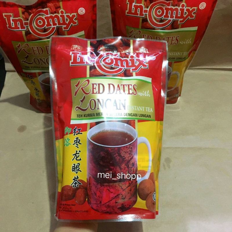 

RED DATES WITH LONGAN INSTANT TEA/ANGCO TEH /RED DATES TEA 1Pack ISI 18SACHET 324GR INCOMIX MALAYSIA