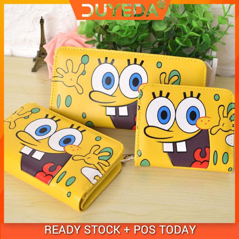 Dompet Purse Clutch Desain Kartun Spongebob Lucu Bahan Kulit