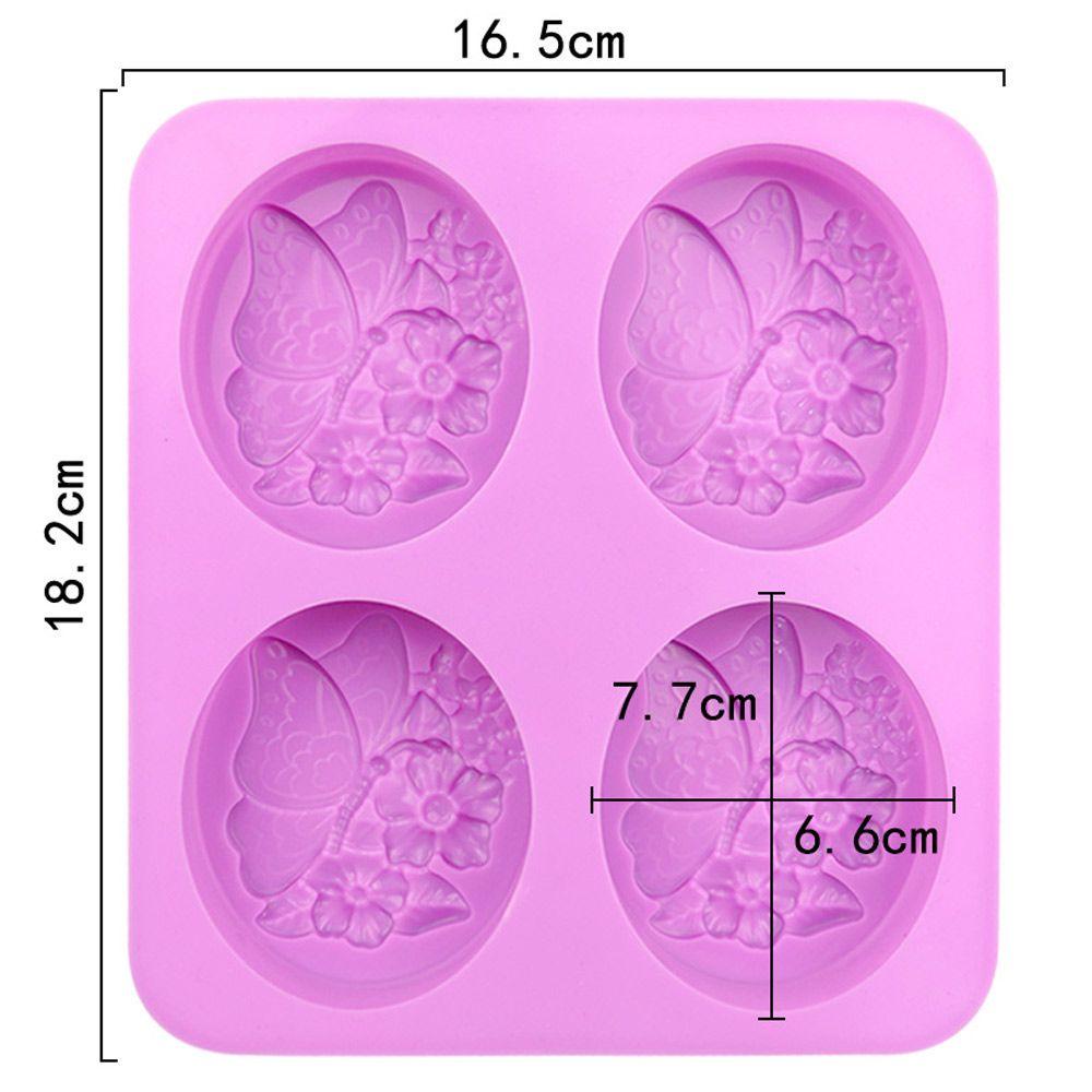 Cetakan Sabun Bentuk Kupu-Kupu Bunga 3D Multifungsi Bahan Silikon Dengan 6 Rongga