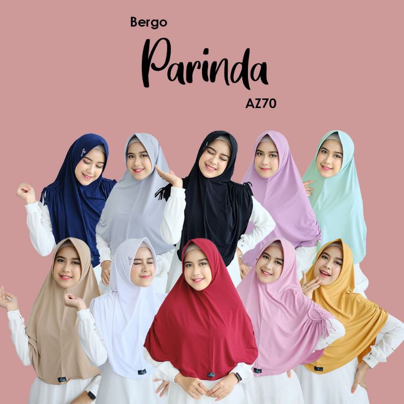 Azamka - Parinda Bergo - Hijab Instan Pad cantik Tepi Serut Jersey Premium
