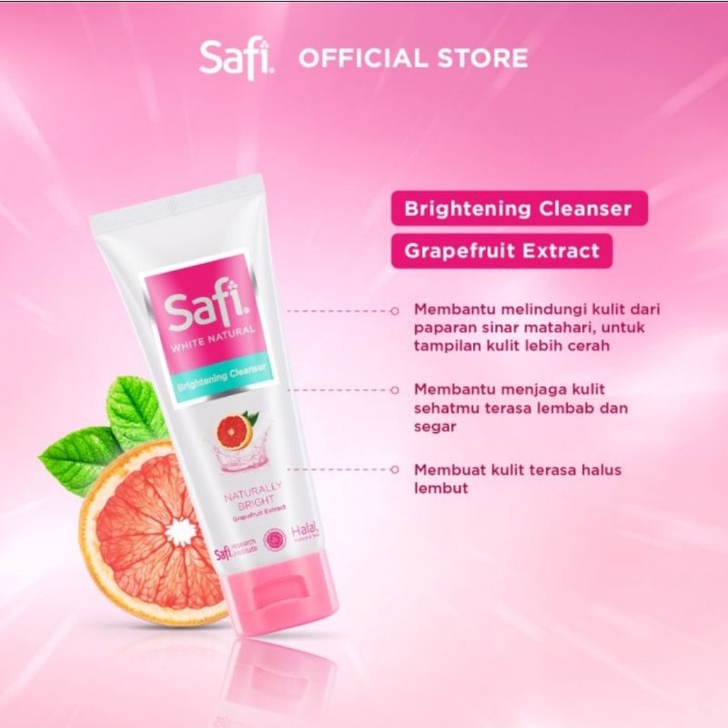 Safi White Natural Brightening Cleanser Grape fruit 50 gr - Wajah