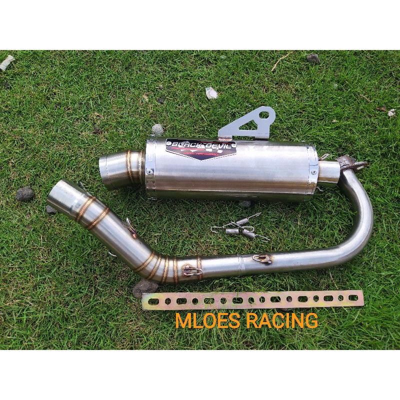 KNALPOT BLACK DEVIL UNTUK MOTOR XEON KARBU, INLET 38
