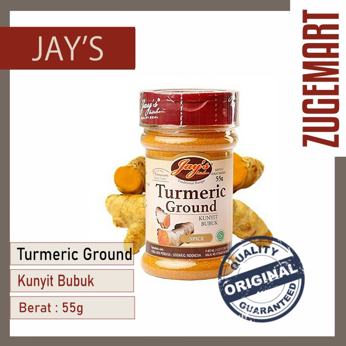 

Jays Turmeric Ground / Jays Kunyit Bubuk - 55Gram