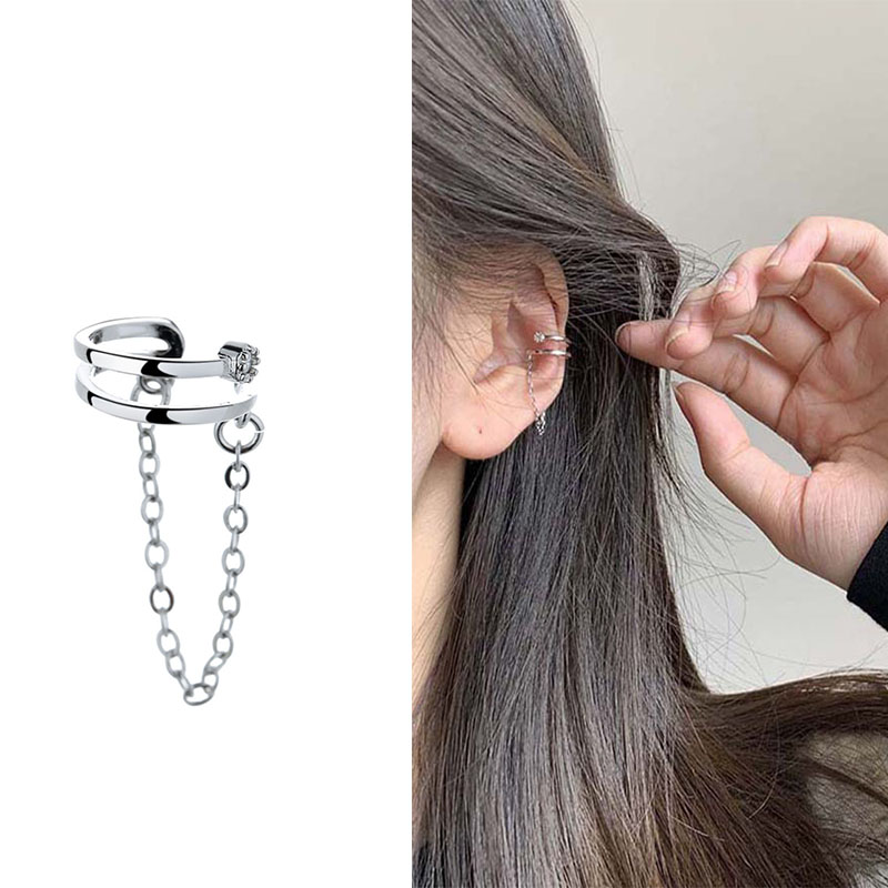 Anting Klip Tanpa Tindik Model Double Layer Untuk Pria Dan Wanita