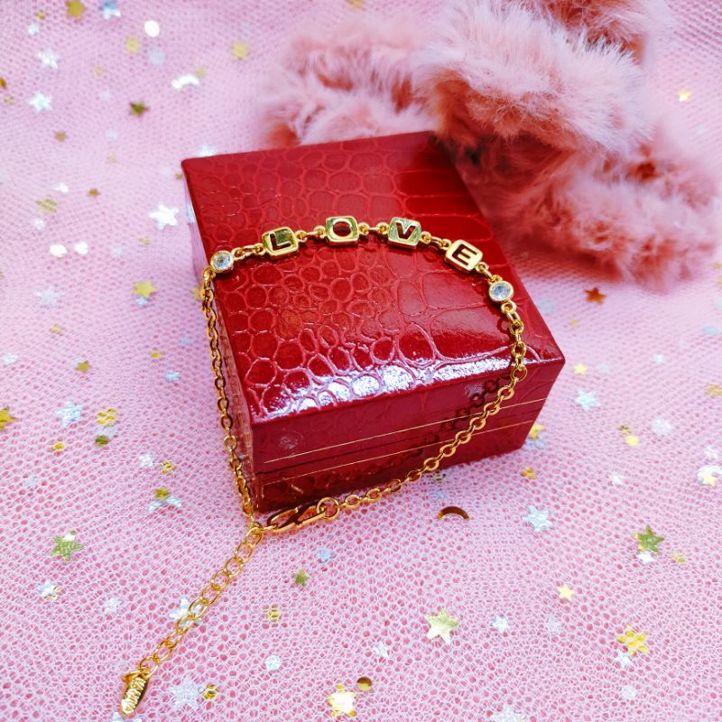 Gelang Tangan Wanita Titanium Anti Karat Lapis Emas 59291