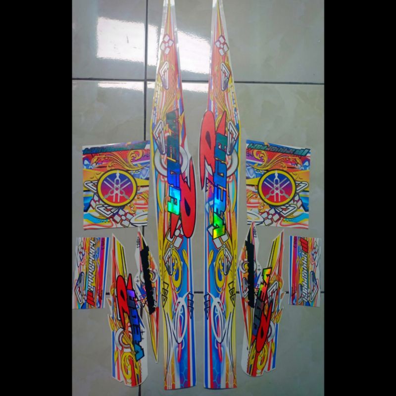 striping sticker tranparan hologram vega r new