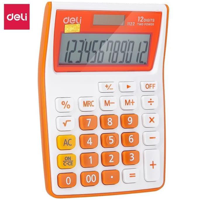 Jual Kalkulator Desktop Deli 1122 Original - Orange | Shopee Indonesia