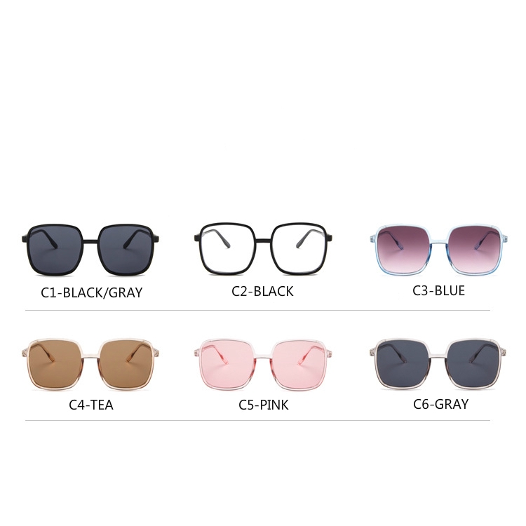 Fashionable Korean style trendy square street style sunglasses for men and women