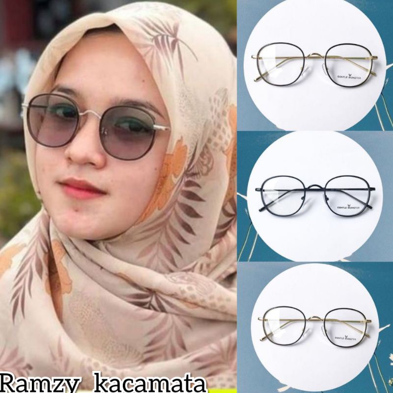 frame kacamata besi bulat tebal kokoh minus photocromic antiradiasi bisa reques lensa minus plus cyl