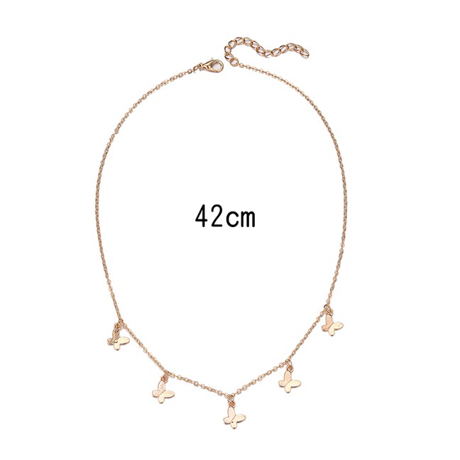 LRC Kalung Fashion Gold Color Alloy Butterfly P82903