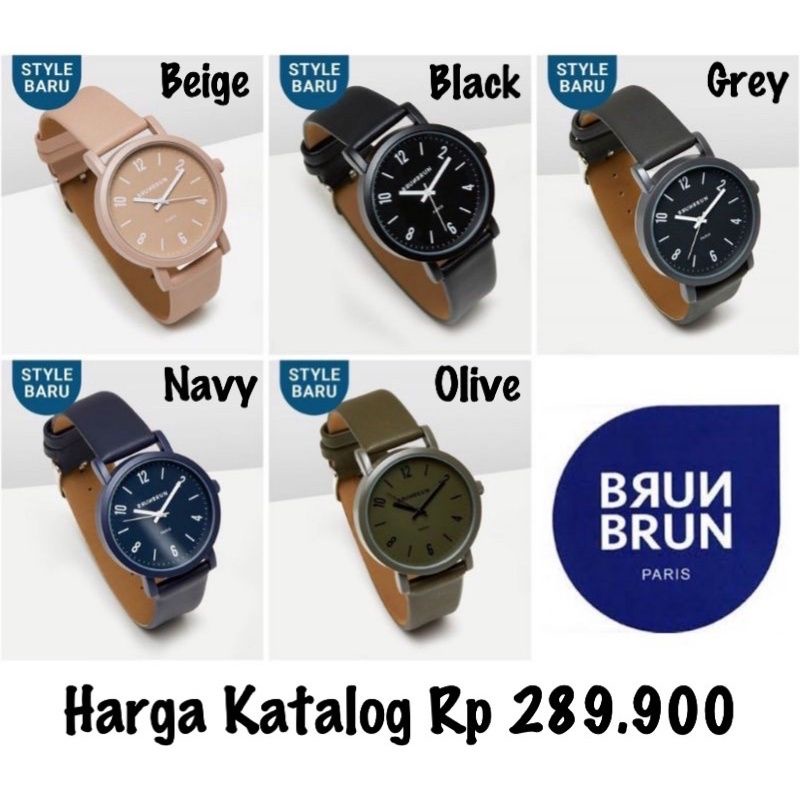 Brunbrun Paris Jam tangan pria wanita unisex terbaru Nathan black navy dark grey olive beige promo o