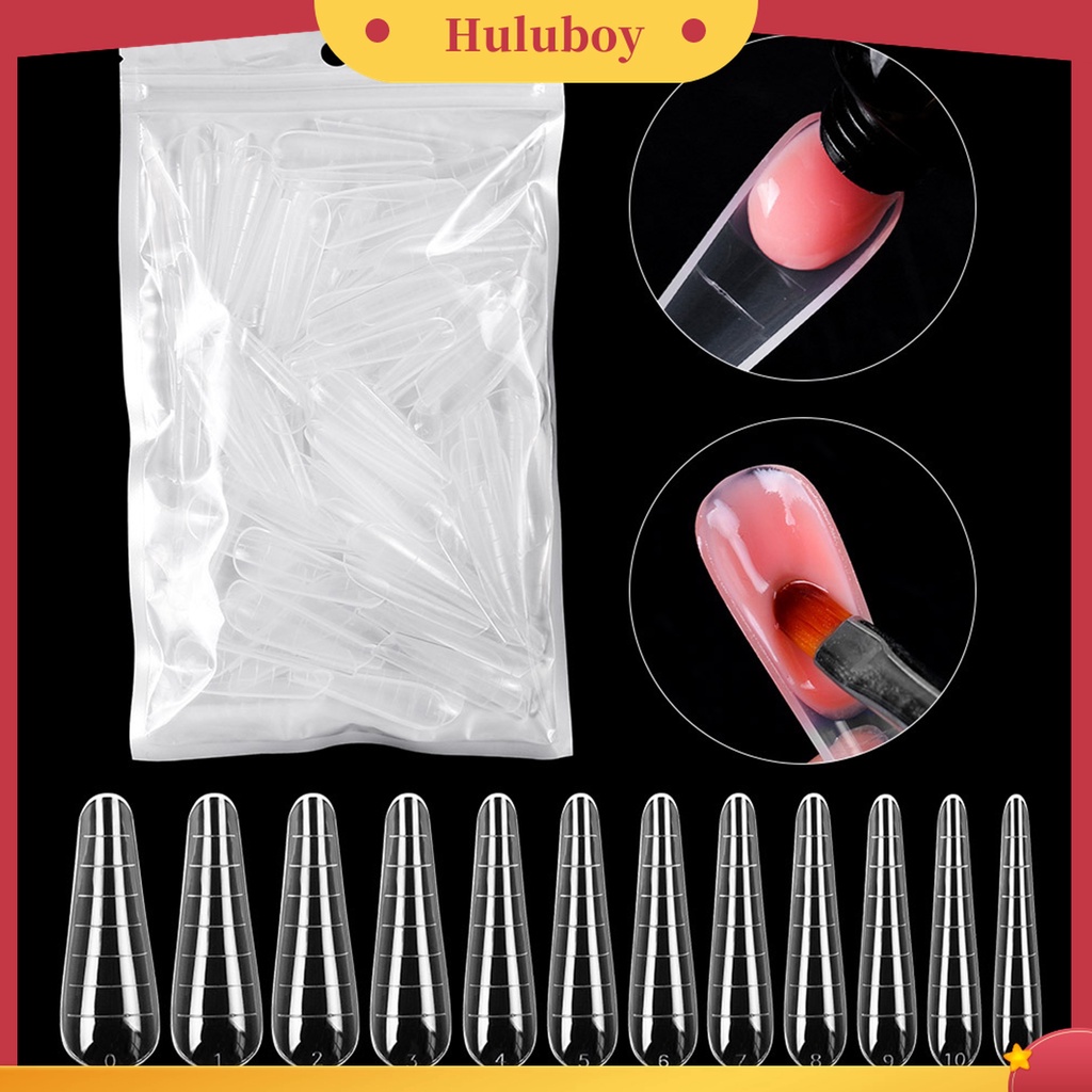 Huluboy Huluboy♡ 120pcs / Set Kuku Palsu Extension Transparan Untuk Manicure