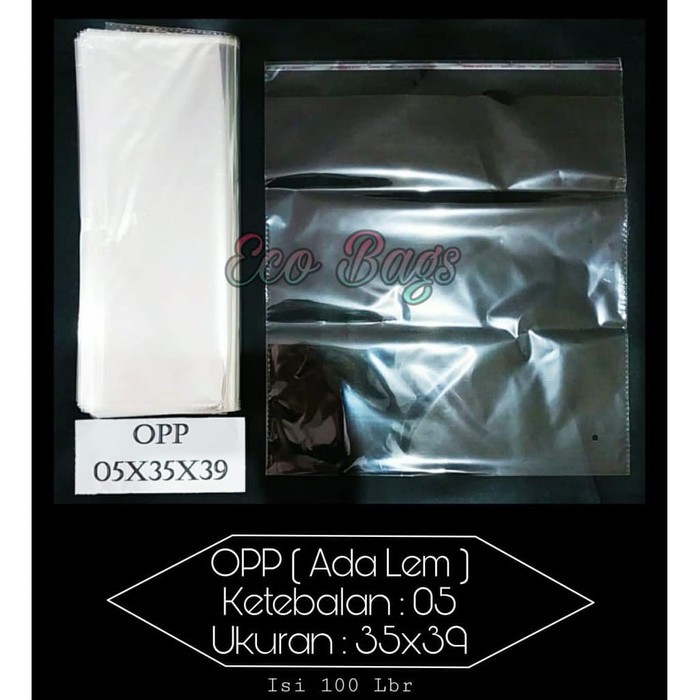 

Plastik OPP Seal Tebal 35x39 / Plastik OPP Lem Kemasan Baju isi 100Lbr