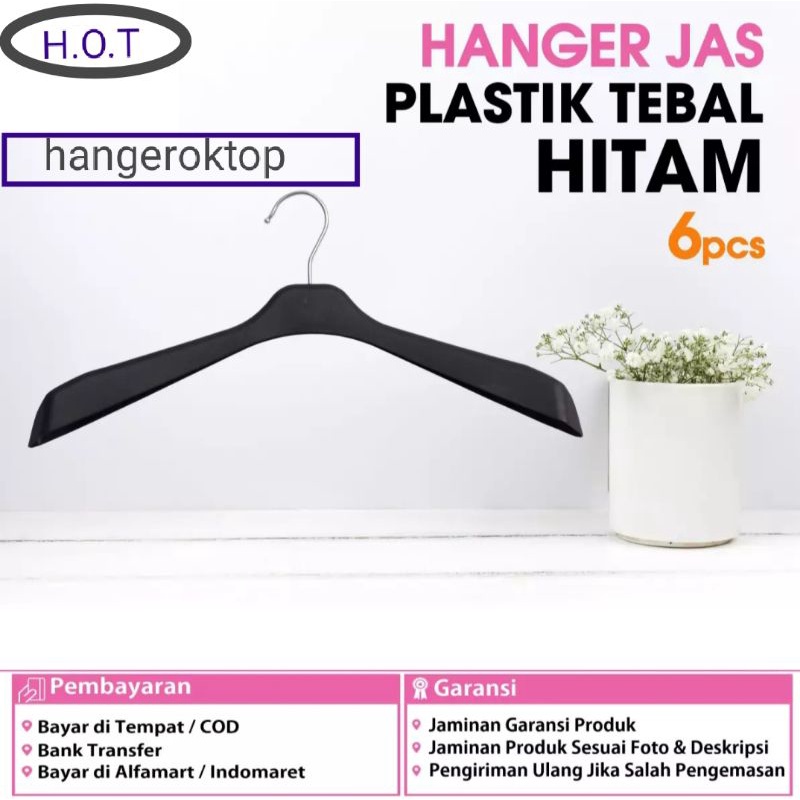 Hanger Baju Distro 181 Hitam ( 6 Pcs )