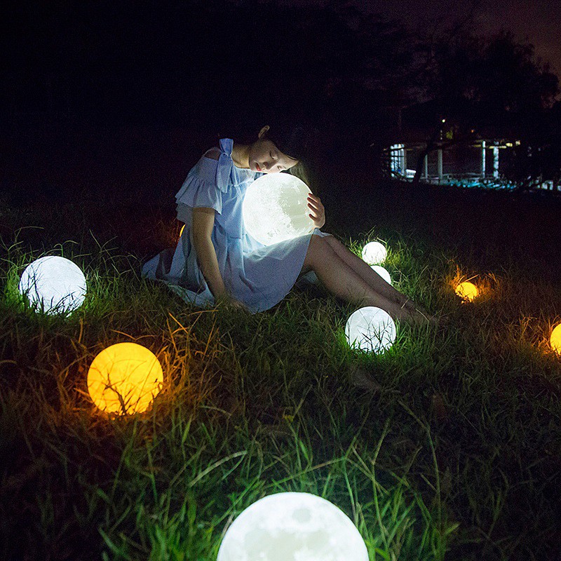 3D Print Moon Lamp Desk Light - Lampu Tidur Bentuk Bulan - 10 cm