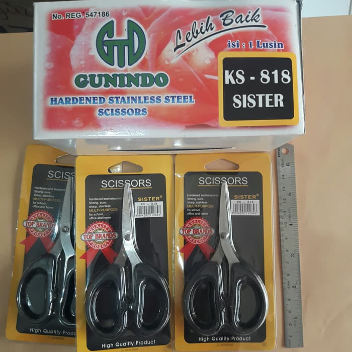

GUNTING GUNINDO KS818 818 KECIL KUAT BAGUS KOKOH KERTAS KANTOR MURAH