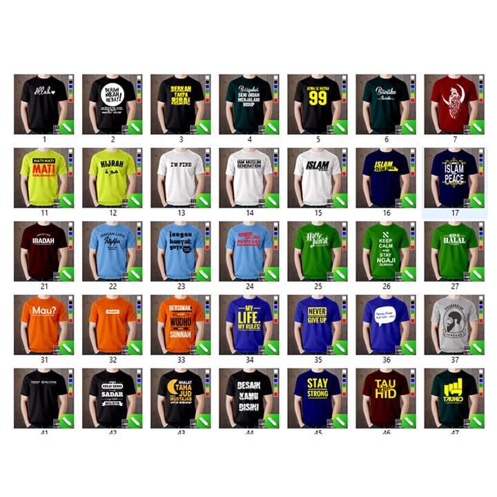 100 Desain Template Koleksi Kaos Dakwah Format CDR siap edit