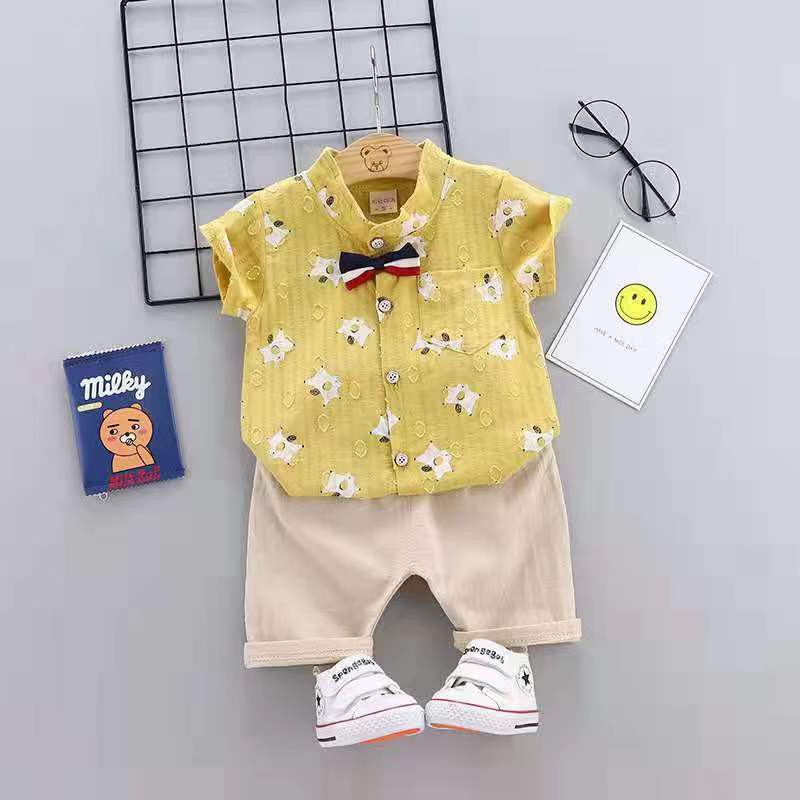 Setelan Kemeja IMPORT Baju  Celana Anak  Cowok  usia  6  bulan  