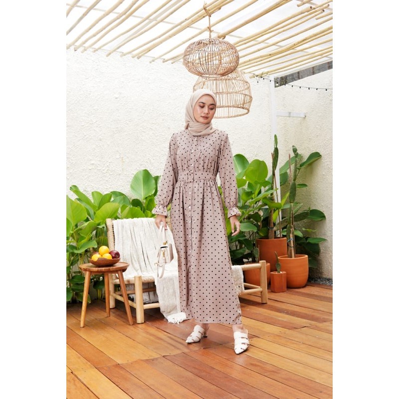 Baju Gamis Wanita TERMURAH Gamis Polkadot Woolpeach 5167