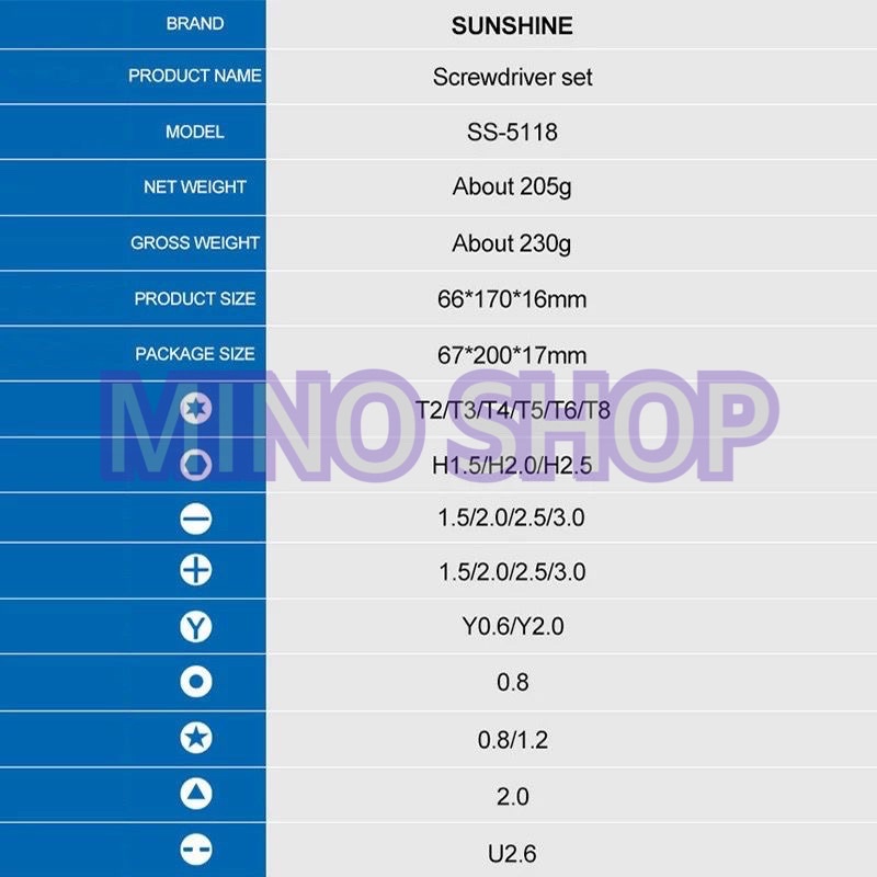 OBENG SET - MAGNETIC SCREWDRIVER SET SUNSHINE SS-5118