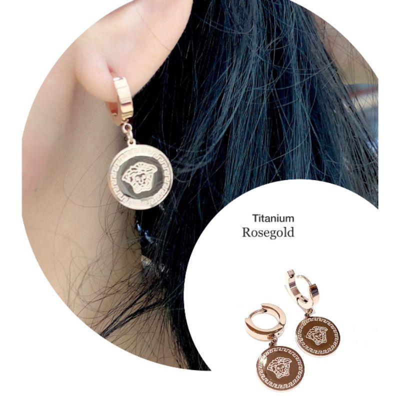 Anting Titanium asli anting giwang titanium Stainless steel Rosegold antt 020