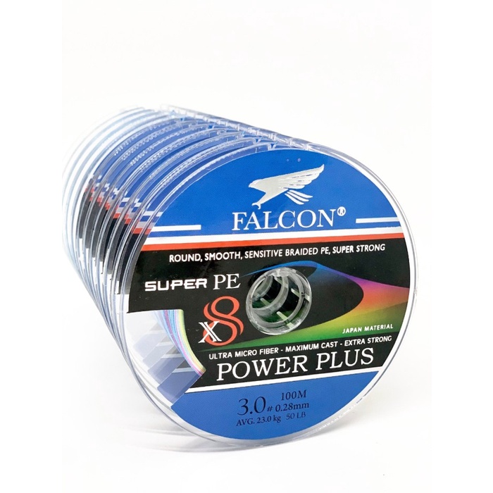 Terbaru Benang Tali Pancing Senar Braided Super PE X8 Falcon Power