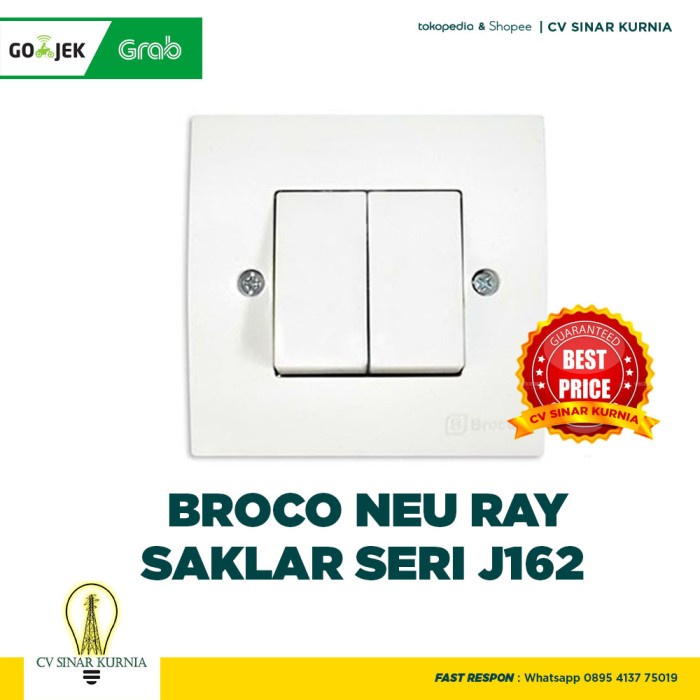 Saklar double seri Broco Neu Ray - J162 ORIGINAL Original Grosir