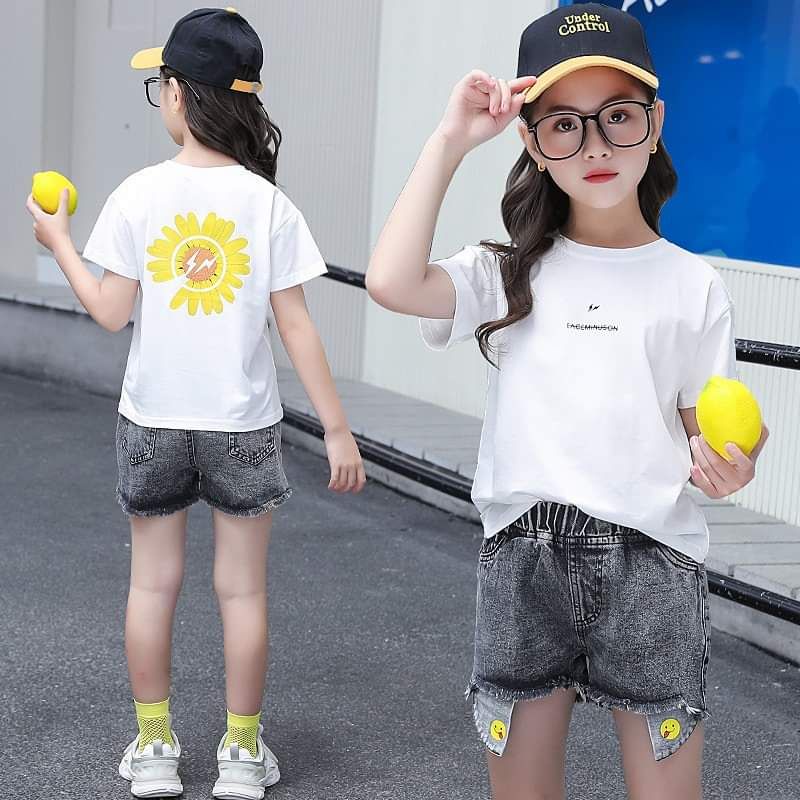 Baju Setelan Anak Perempuan Casual Smile Sun Flower