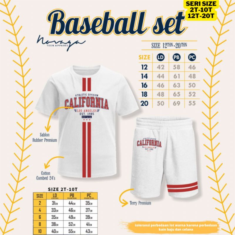 Set Oblong Teen fenomenal series Baseball novaga size remaja 12-20T atau dewasa size kids dan junior / set baseball novaga