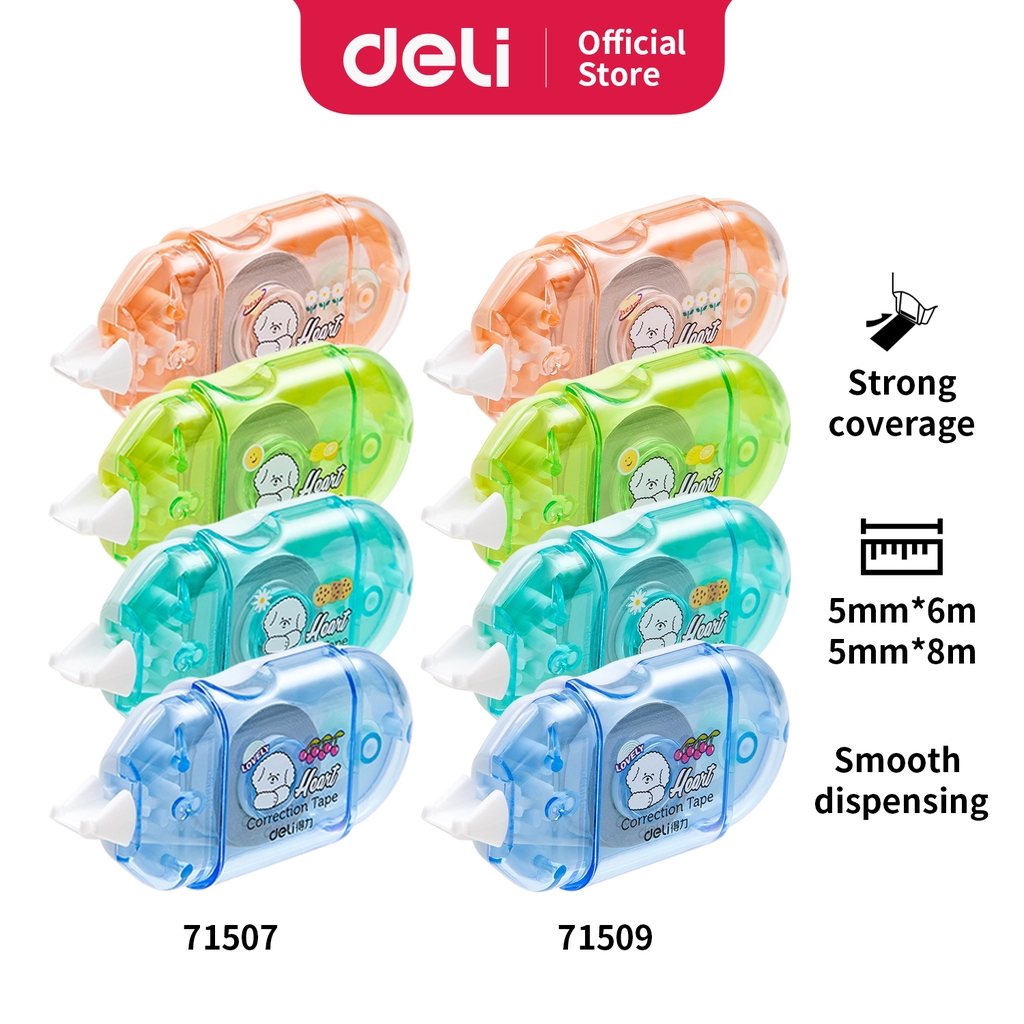 

Deli Tape Koreksi, Motif Kartun, Design Groovy 4 Warna 5mm 6m 8m 71507 71509