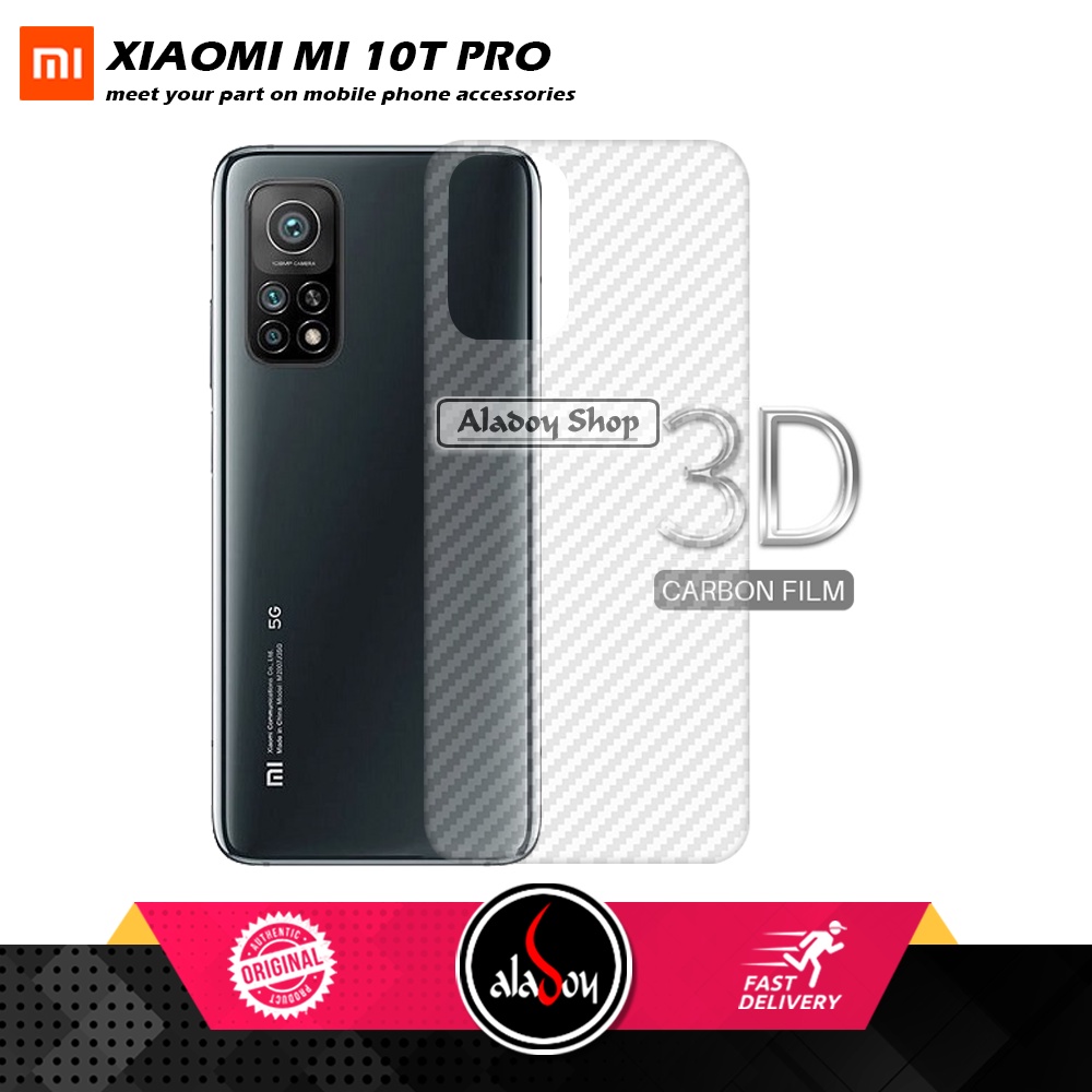 PAKET 3 IN 1 Tempered Glass Layar Xiaomi Mi 10T Pro Free Tempered Glass Camera dan Skin Carbon