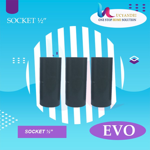 EVO SOK 1/2&quot; IN AW/SOCKET 0,5&quot; INCH PVC/SOCK/SOK LURUS SAMBUNGAN PIPA