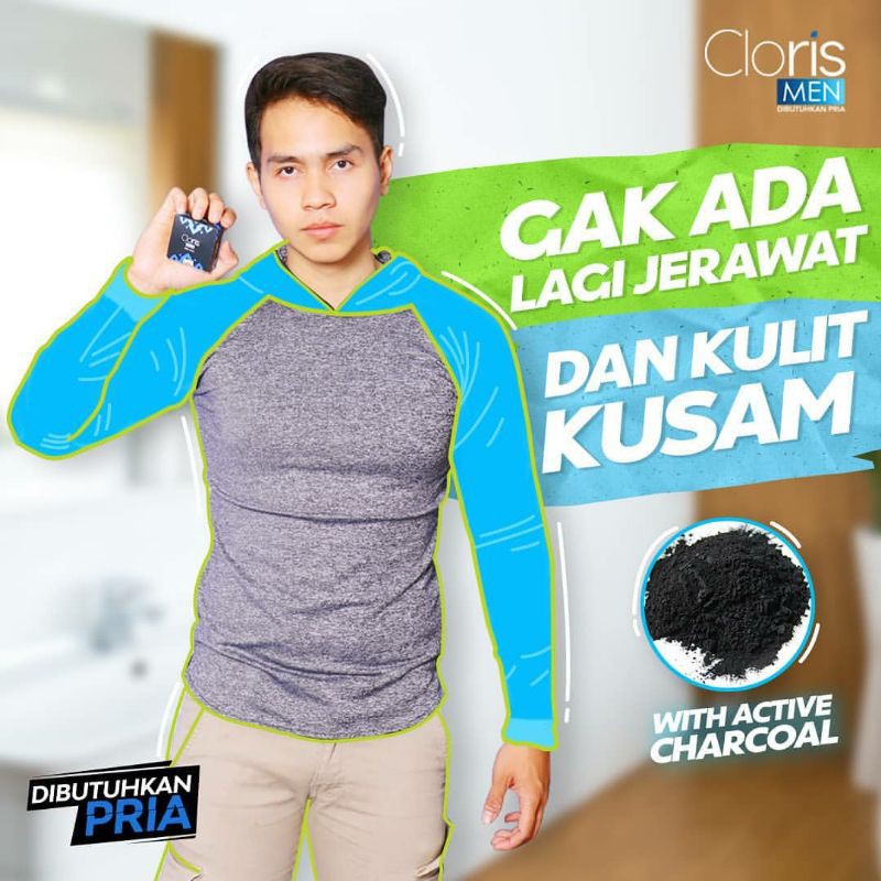 Clorismen CLORIS MEN SOAP 40GR original sabun wajah pembersih muka pria Anti Jerawat Kusam Komedo