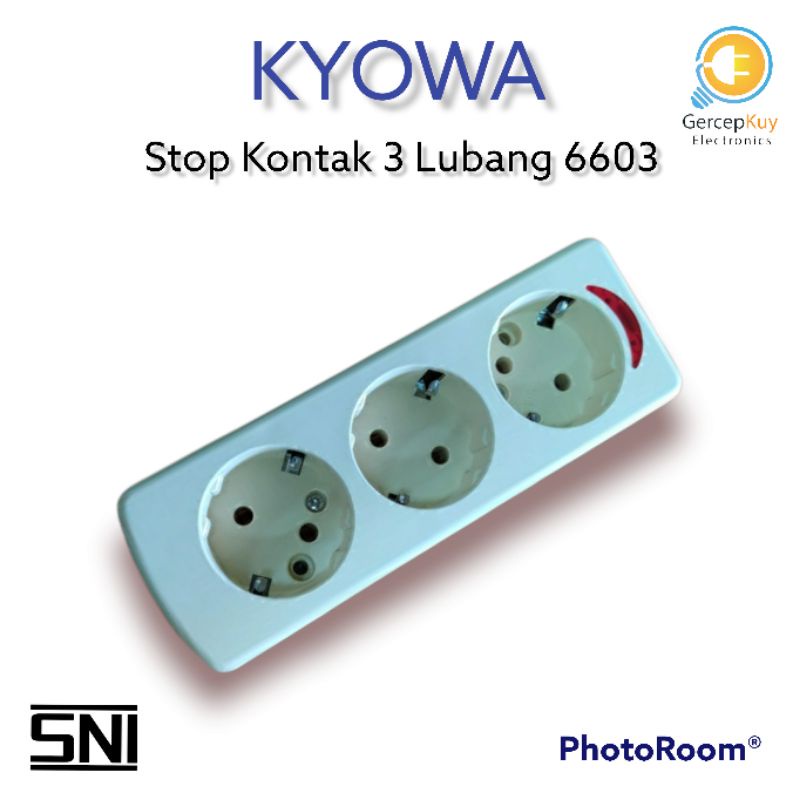 Stop Kontak 3 Lubang 6603 / Stop kontak KYOWA Gepeng