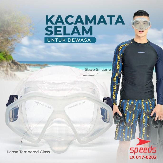 SPEEDS Snorkel Mask Kacamata Selam Dewasa Peralatan Menyelam 017-6202