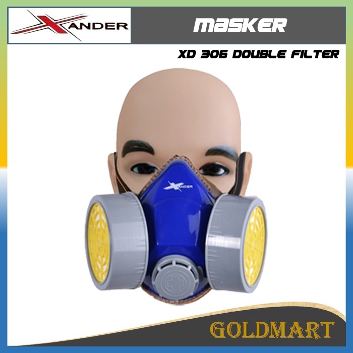 Masker Debu Cat &amp; Kimia / Xander Masker Respirator Mask Double Filter